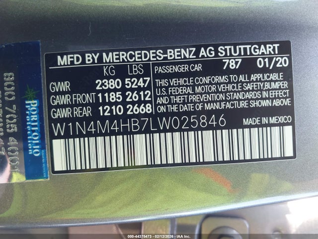 W1N4M4HB7LW025846 Mercedes-Benz Glb 250 4matic