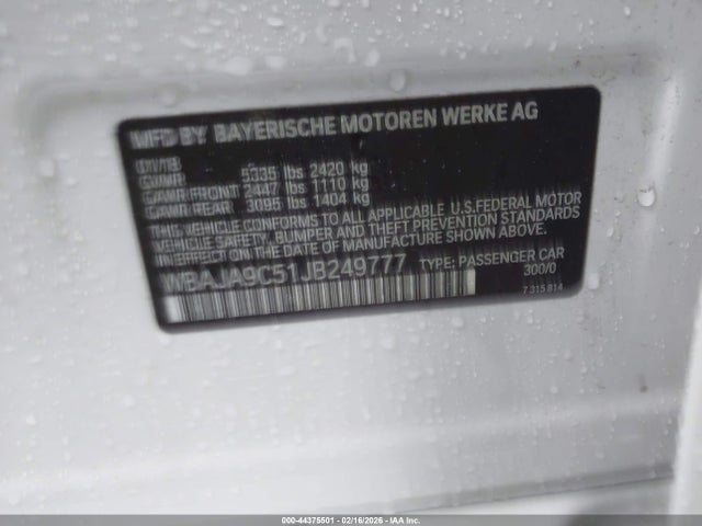 2018 BMW 530E WBAJA9C51JB249777 Photo 8