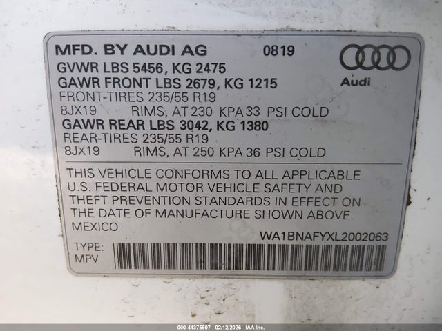 2020 AUDI Q5 WA1BNAFYXL2002063 Photo 8