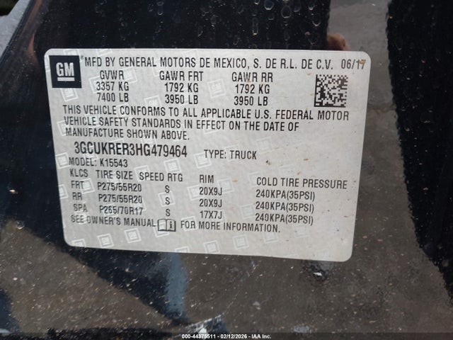 Chevrolet Silverado 1500 1lt 2017 3GCUKRER3HG479464 Image 9