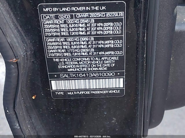 2003 LAND ROVER DISCOVERY SALTK16413A810090 Photo 8
