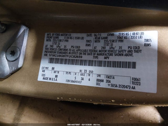 2015 FORD ESCAPE 1FMCU9G97FUC82659 Photo 8