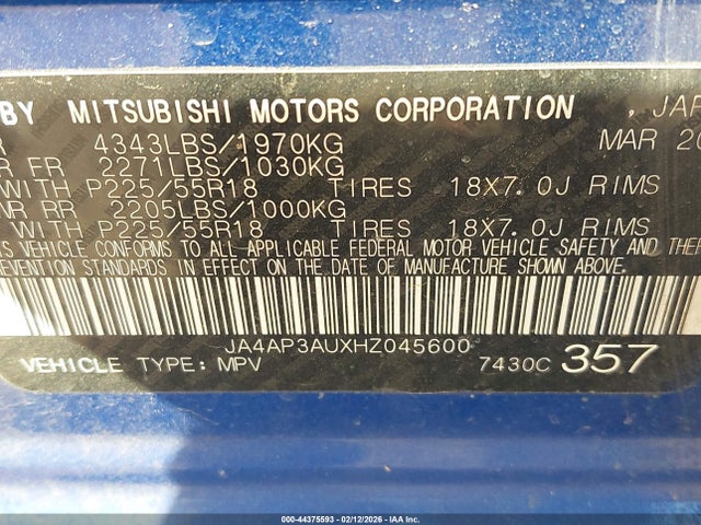2017 MITSUBISHI OUTLANDER SPORT JA4AP3AUXHZ045600 Photo 8