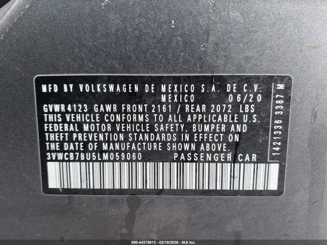 3VWCB7BU5LM059060 Volkswagen Jetta 1.4t R-line/1.4t S/1.4t Se