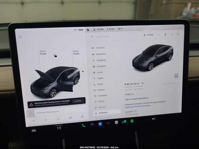 Aukcja sprzedaży 2021 Tesla Model Y Long Range Dual Motor All-wheel Drive, vin: 5YJYGDEEXMF065679, numer aukcji: 44375649