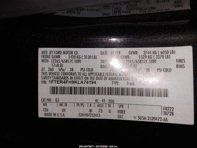 2019 FORD RANGER 1FTER4FH9KLA74194 Photo 8