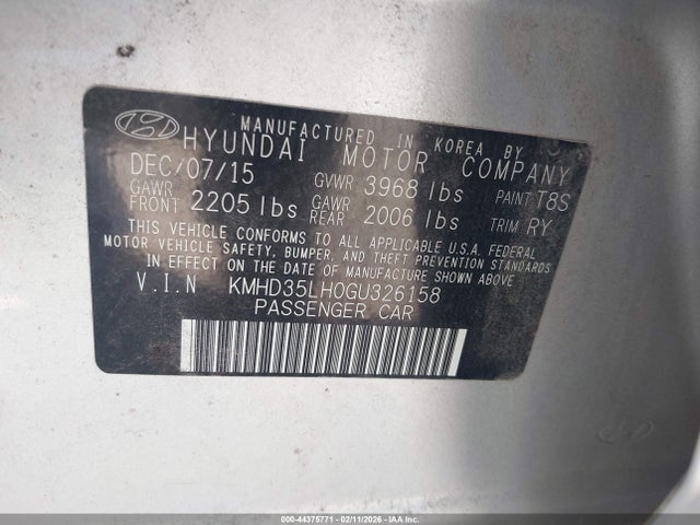 KMHD35LH0GU326158 Hyundai ELANTRA GT