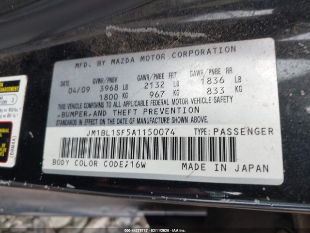 Aukcja sprzedaży 2010 Mazda Mazda3 I Sport, vin: JM1BL1SF5A1150074, numer aukcji: 44375787