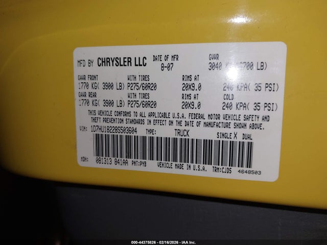 2008 DODGE RAM 1500 1D7HU18228S503604 Photo 8