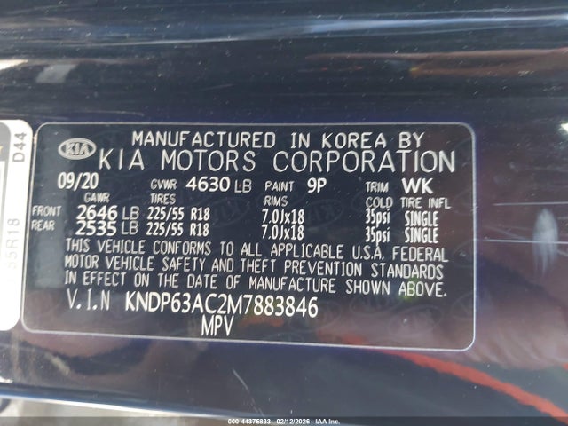 KIA SPORTAGE S 2021 KNDP63AC2M7883846 Image 9