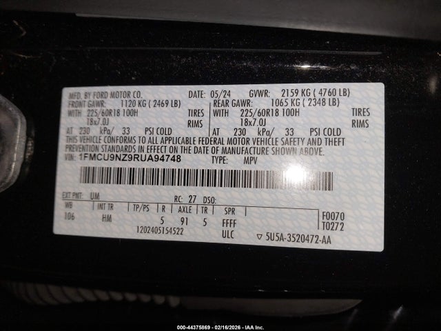 2024 FORD ESCAPE 1FMCU9NZ9RUA94748 Photo 8