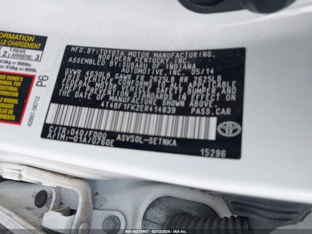 Toyota CAMRY LE 2014 4T4BF1FK2ER414839 Image 9
