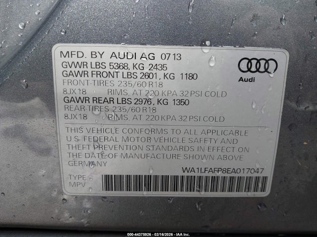 2014 AUDI Q5 WA1LFAFP8EA017047 Photo 8