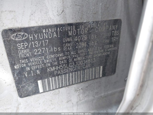 Aukcja sprzedaży 2018 Hyundai Elantra Gt Sport, vin: KMHH55LC3JU036813, numer aukcji: 44376005
