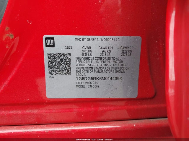 2021 CADILLAC CT4 1G6DG5RK6M0144093 Photo 8