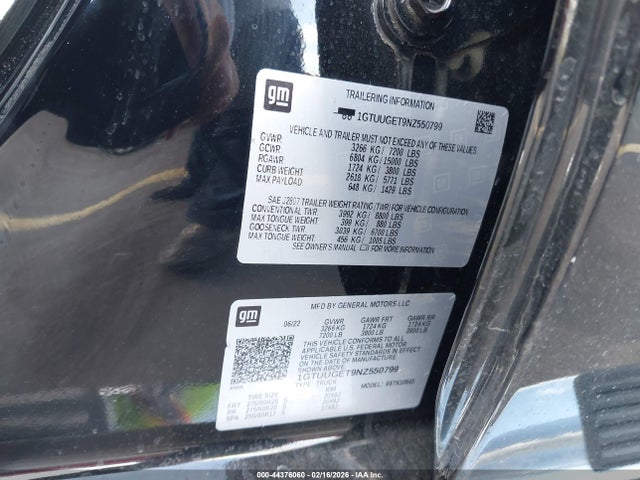 2022 GMC SIERRA 1500 1GTUUGET9NZ550799 Photo 8