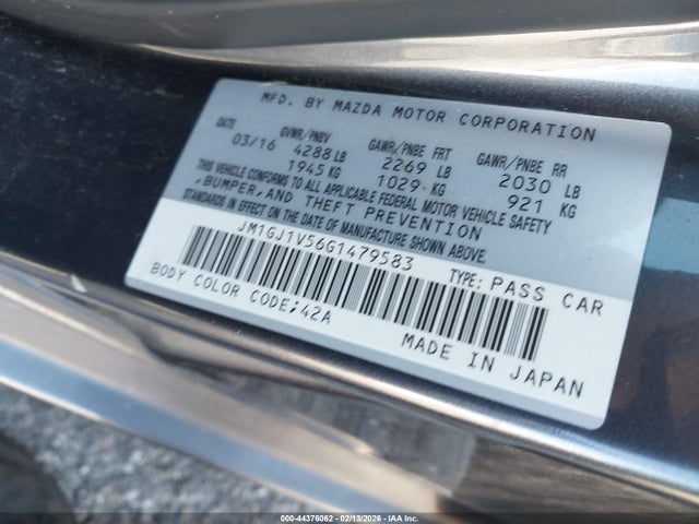JM1GJ1V56G1479583 Mazda Mazda6 I Touring
