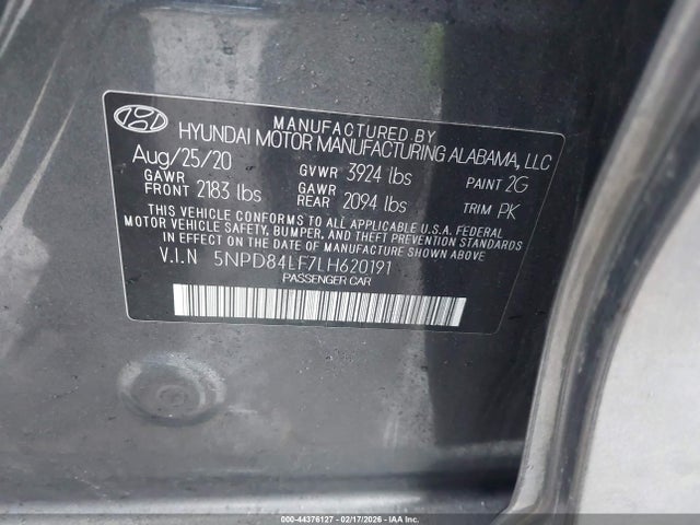 2020 HYUNDAI ELANTRA 5NPD84LF7LH620191 Photo 8