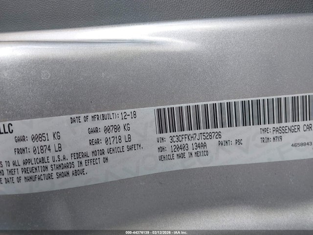 2018 FIAT 500 3C3CFFKH7JT528726 Photo 8