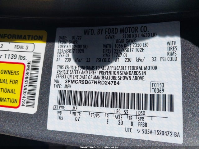 2022 FORD BRONCO SPORT 3FMCR9B67NRD24784 Photo 8