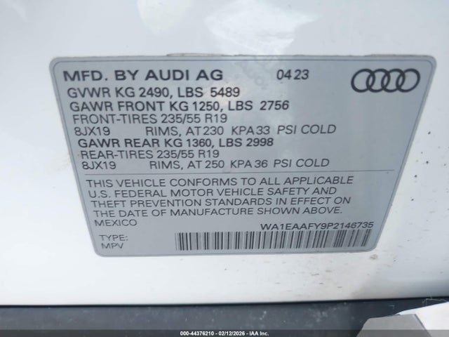 2023 AUDI Q5 WA1EAAFY9P2146735 Photo 8