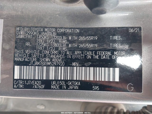 2021 LEXUS GX 460 JTJAM7BX9M5297920 Photo 8