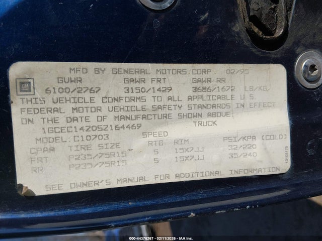 1995 CHEVROLET GMT-400 1GCEC14Z0SZ164469 Photo 8