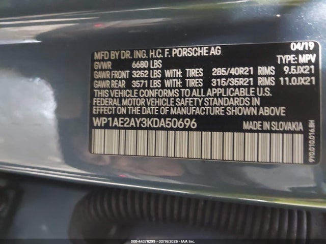 2019 PORSCHE CAYENNE E-HYBRID WP1AE2AY3KDA50696 Photo 8