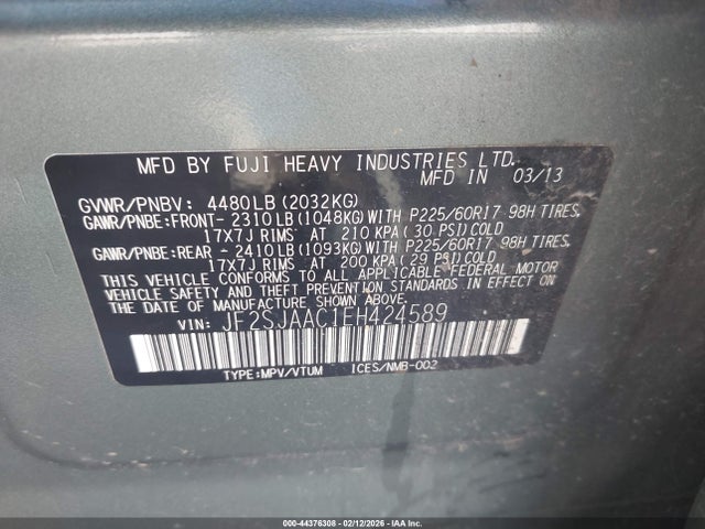 Subaru Forester 2.5i 2014 JF2SJAAC1EH424589 Image 9