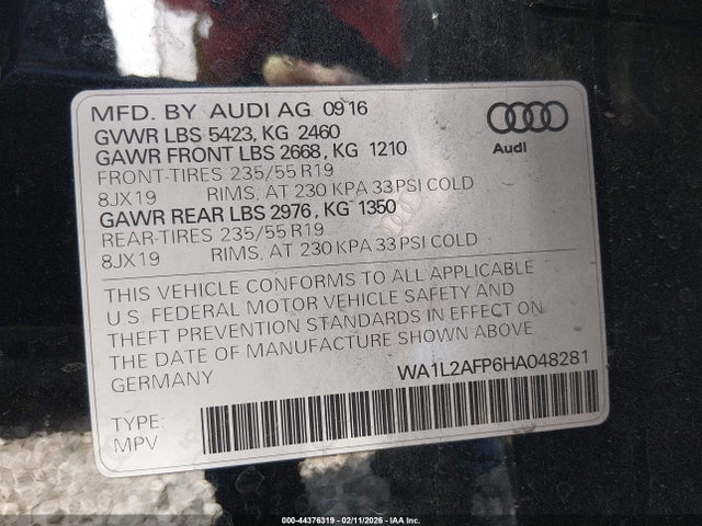 WA1L2AFP6HA048281 Audi Q5 2.0t Premium