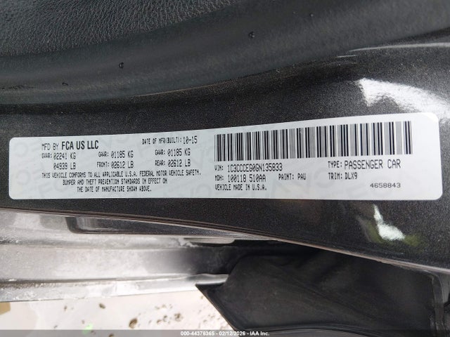 Aukcja sprzedaży 2016 Chrysler 200 C, vin: 1C3CCCEG0GN135833, numer aukcji: 44376365