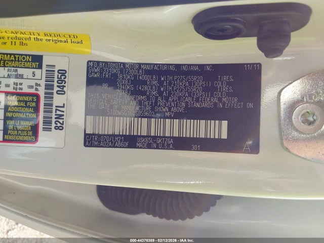 2012 TOYOTA SEQUOIA 5TDDW5G16CS059602 Photo 8