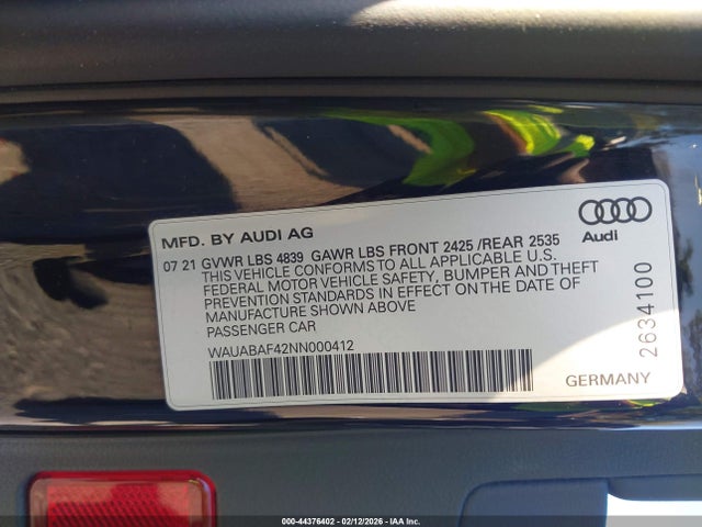2022 AUDI A4 WAUABAF42NN000412 Photo 8