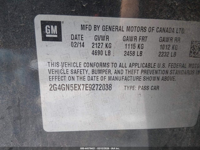 Продажа на аукционе авто 2014 Buick Regal Turbo/e-assist Premium I, vin: 2G4GN5EX7E9272038, номер лота: 44376421