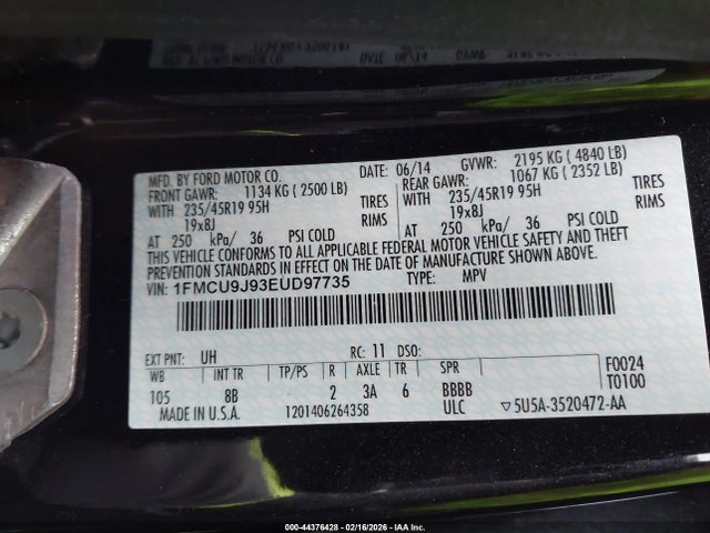 Ford Escape Titanium 2014 1FMCU9J93EUD97735 Image 9
