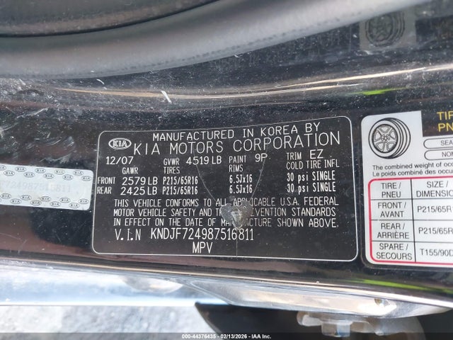 2008 KIA SPORTAGE KNDJF724987516811 Photo 8