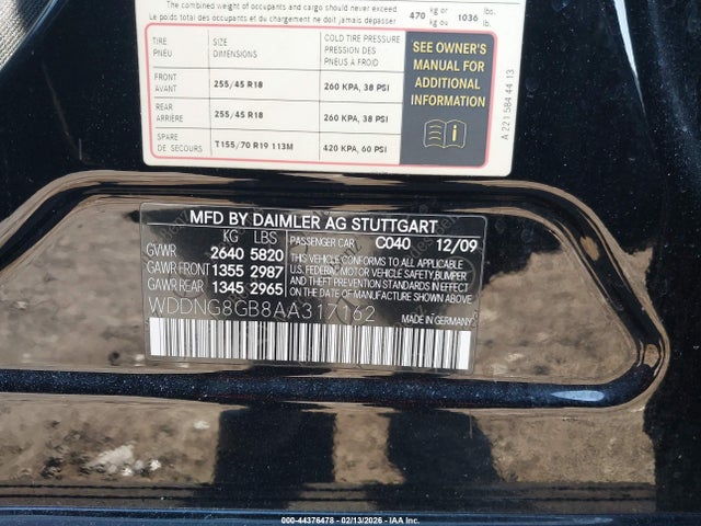 2010 MERCEDES-BENZ S 550 WDDNG8GB8AA317162 Photo 8