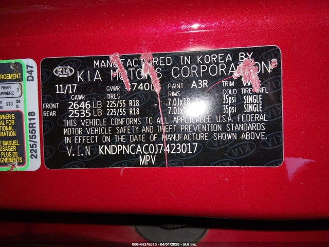 2018 KIA SPORTAGE KNDPNCAC0J7423017 Photo 8