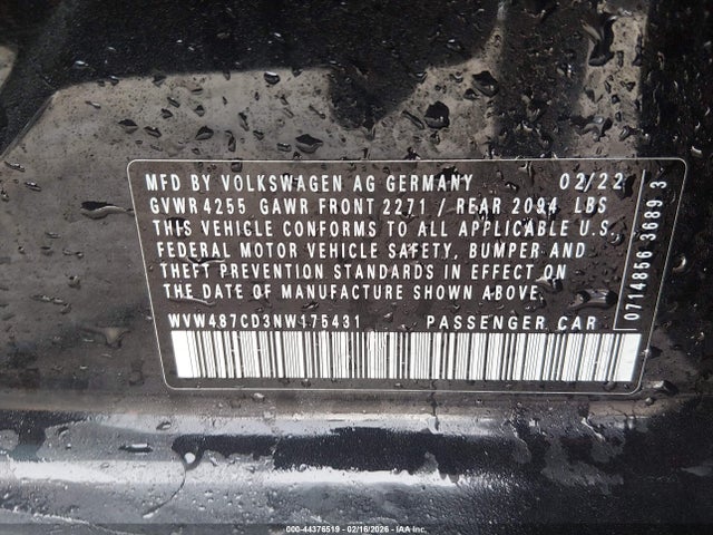 2022 VOLKSWAGEN GOLF GTI WVW487CD3NW175431 Photo 8