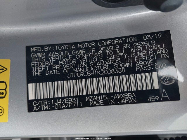 2019 LEXUS UX 250H JTHU9JBH1K2008338 Photo 8