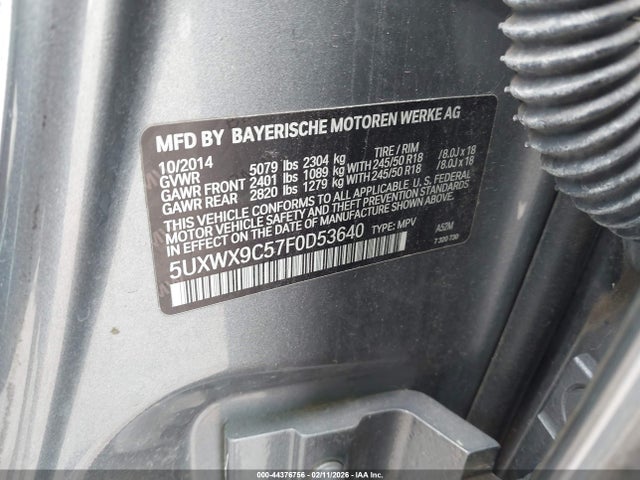 2015 BMW X3 5UXWX9C57F0D53640 Photo 8