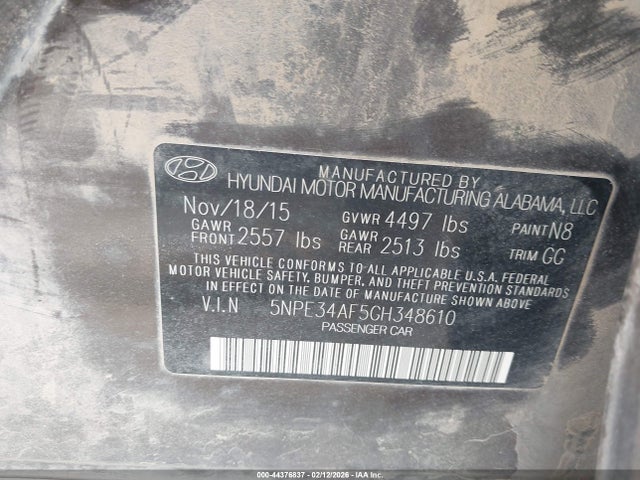 5NPE34AF5GH348610 Hyundai Sonata Sport