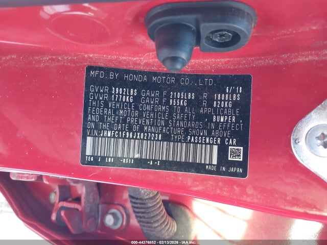 Honda Civic Touring 2018 JHMFC1F96JX027238 Image 9