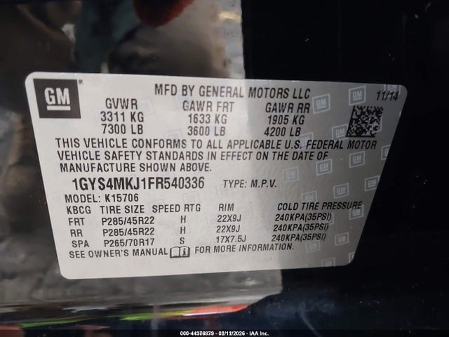 2015 CADILLAC ESCALADE 1GYS4MKJ1FR540336 Photo 8