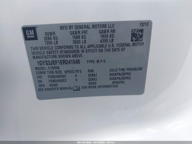 2014 CADILLAC ESCALADE ESV 1GYS3JEF1ER241548 Photo 8