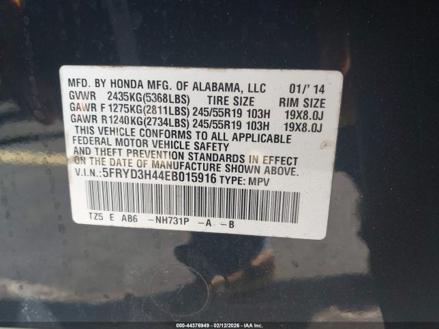 2014 ACURA MDX 5FRYD3H44EB015916 Photo 8