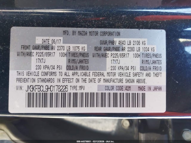JM3KFBCL9H0178226 Mazda Cx-5 Touring