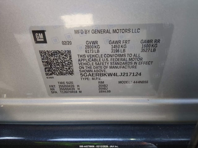 Продажа на аукционе авто 2020 Buick Enclave Essence, vin: 5GAERBKW4LJ217124, номер лота: 44376956