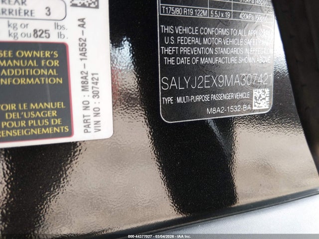 SALYJ2EX9MA307421 Land Rover Range Rover Velar P250 S