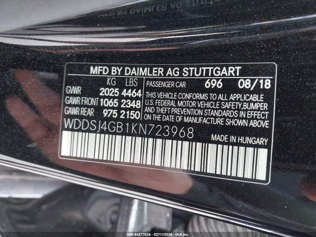 Продаж на аукціоні авто 2019 Mercedes-benz Cla 250 4matic, vin: WDDSJ4GB1KN723968, номер лоту: 44377034